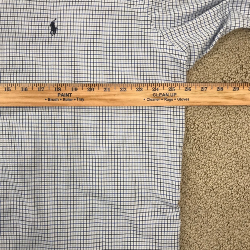 Ralph Lauren Yarmouth Mens 17.5 36/37 Blue White Tattersall Check Cotton Shirt - Picture 5 of 6